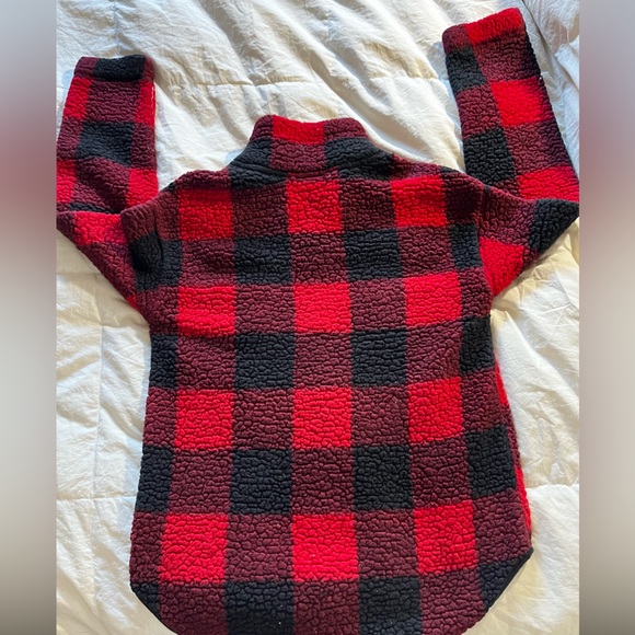 Old Navy- Plaid Quarter Zip Fleece Hoodie - Picture 7 of 9